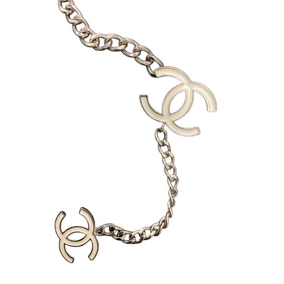 Gorgeous Rare VTG Chanel Chain Necklace/ Adjustable Belt XS - L Silver Tone CC’s - Picture 3 of 8